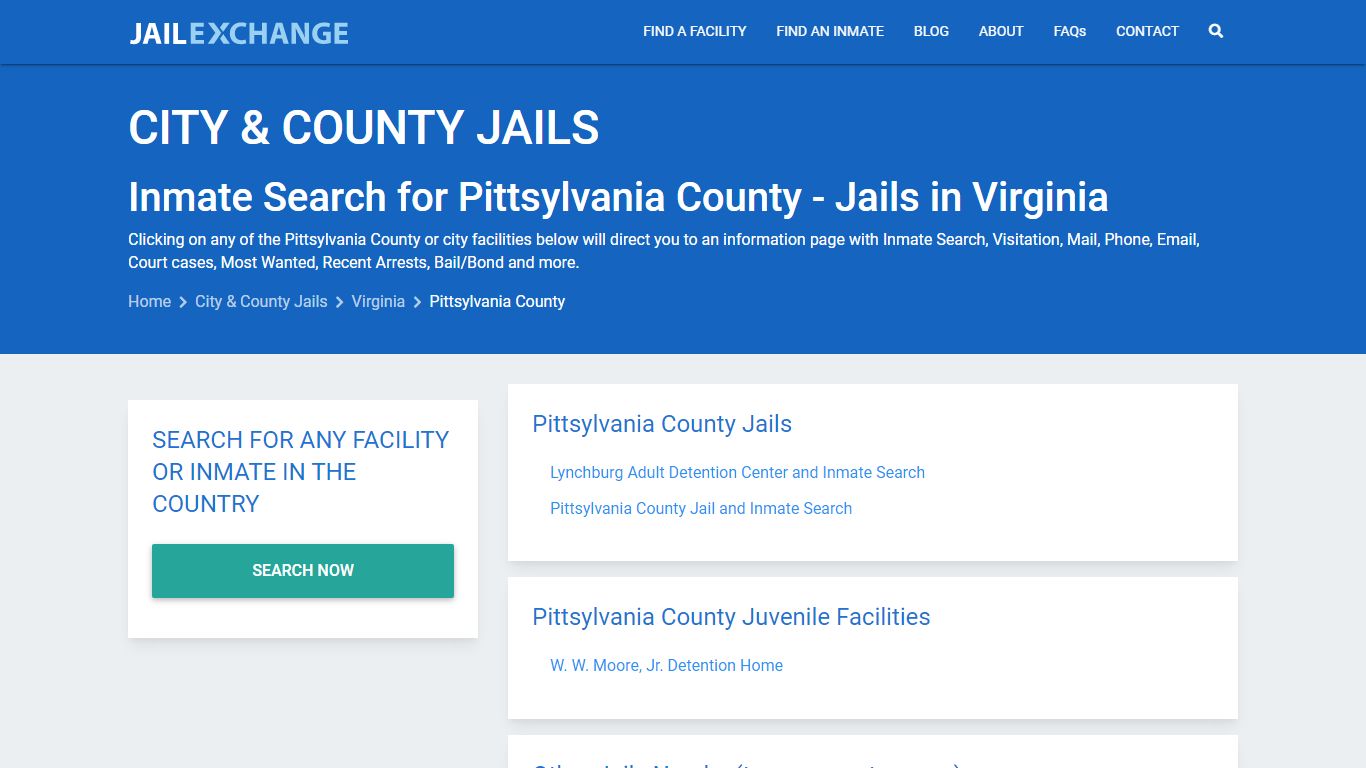 Inmate Search for Pittsylvania County | Jails in Virginia - Jail Exchange